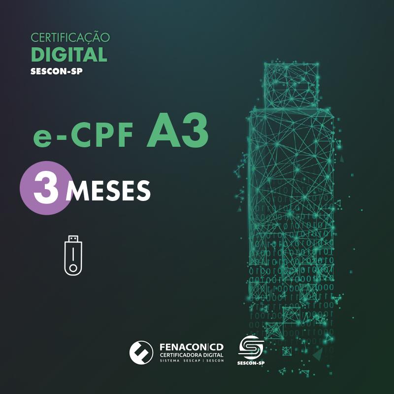 e-CPF A3 | 3 meses - Token